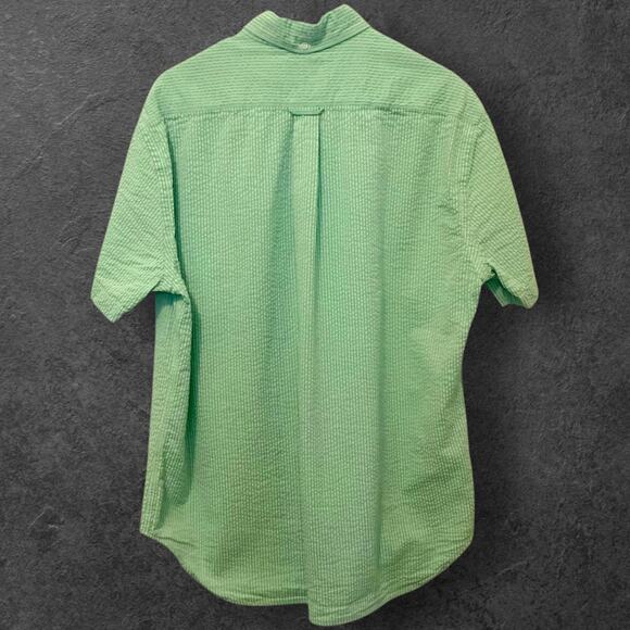 Gitman Bros Vintage Seersucker Shirt Short Sleeve Green XL - Picture 3 of 5